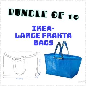 IKEA FRAKTA Ten (10) Large Blue Spring Cleaning Shopping Laundry Storage…